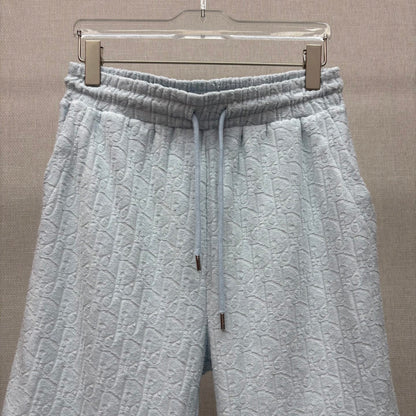Dior Oblique Shorts "Baby Blue Terry Cotton Jacquard"
