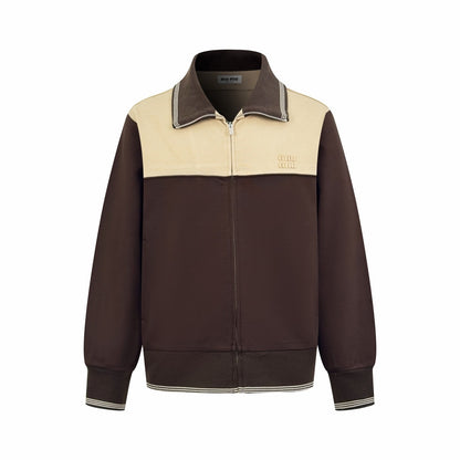 Miu Miu Zip-up Sweatshirt "Beige-Brown"