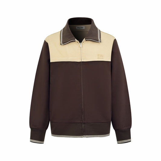 Miu Miu Zip-up Sweatshirt "Beige-Brown"