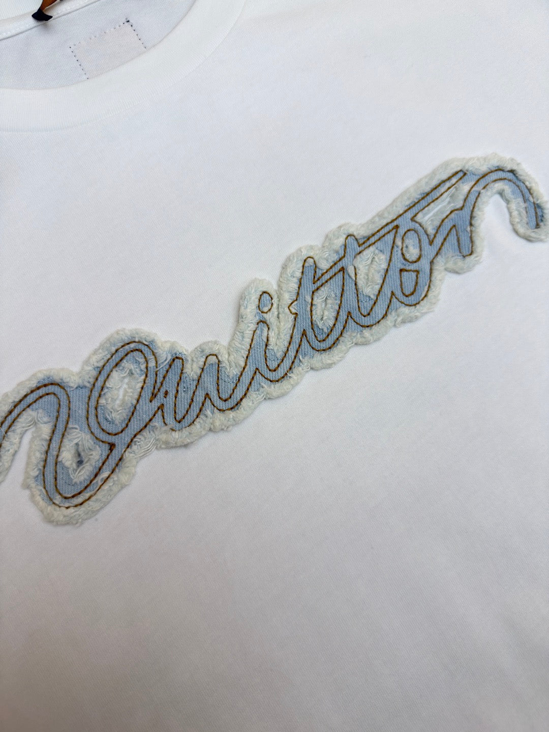 Louis Vuitton Denim Signature Short-Sleeved T-Shirt "Milky White"