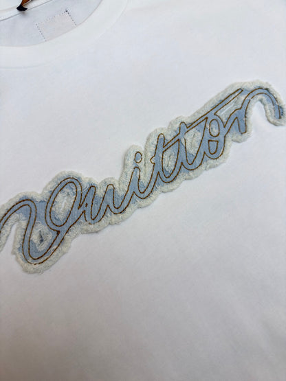 Louis Vuitton Denim Signature Short-Sleeved T-Shirt "Milky White"