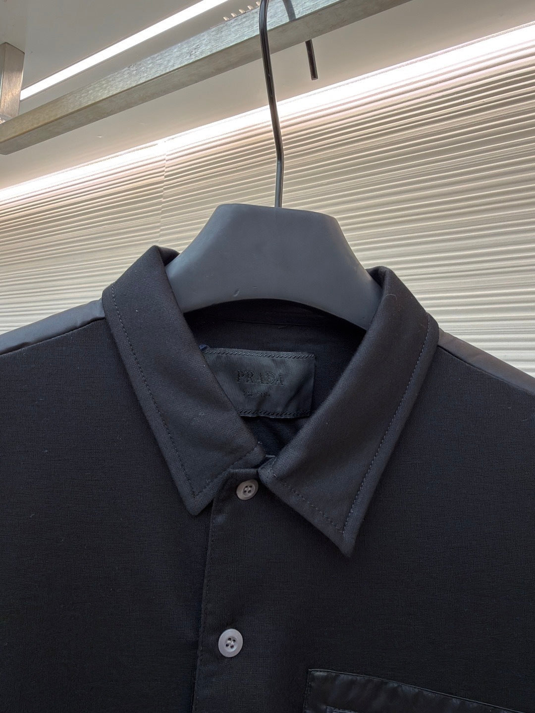 Prada Polo T-Shirt with Re-Nylon Details "Black"