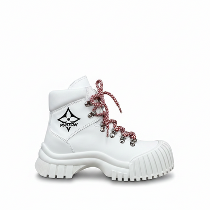 Louis Vuitton Ruby Flat Ranger Boots "White"