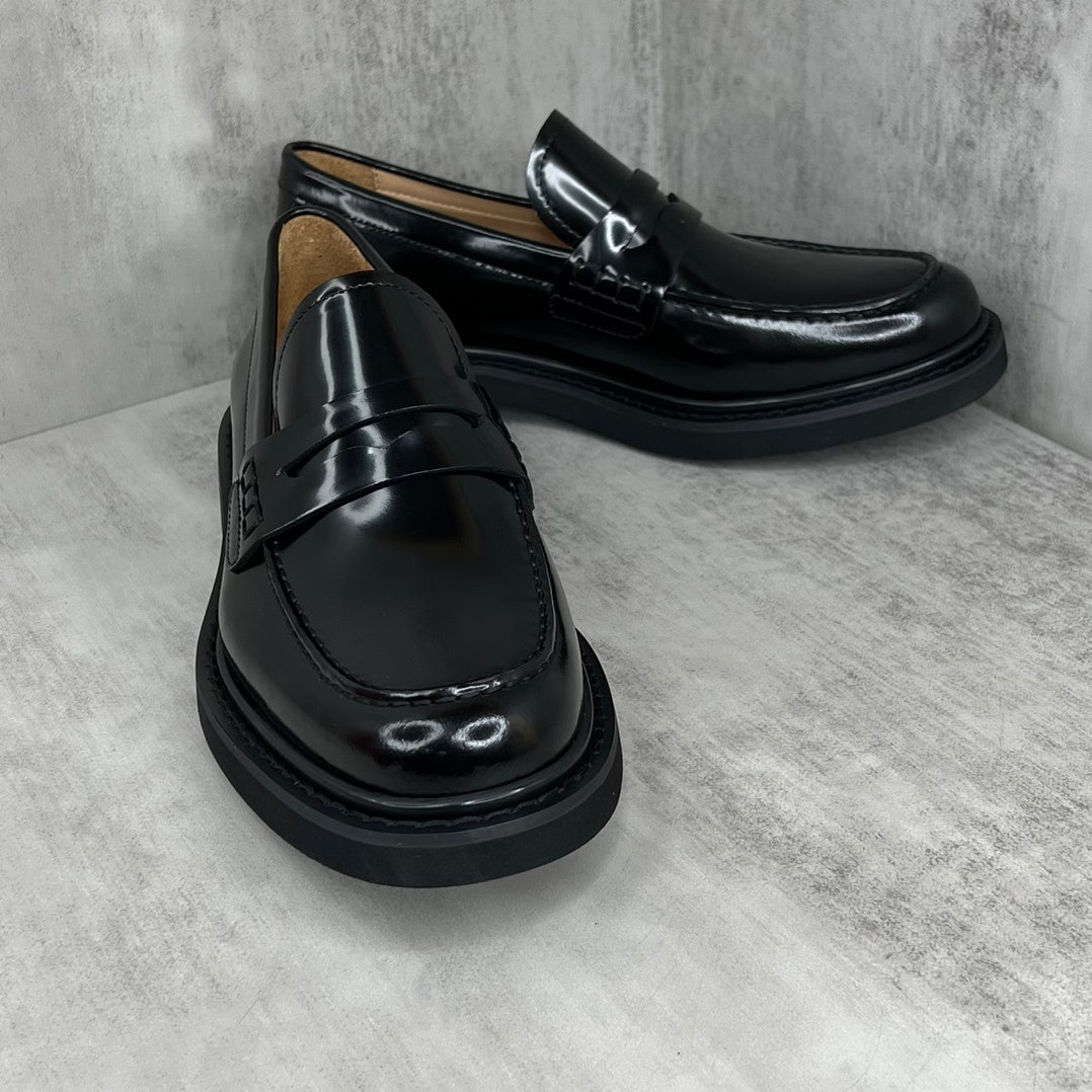 Dior Leather Loafers Strap "Black"