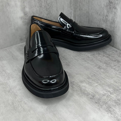 Dior Leather Loafers Strap "Black"