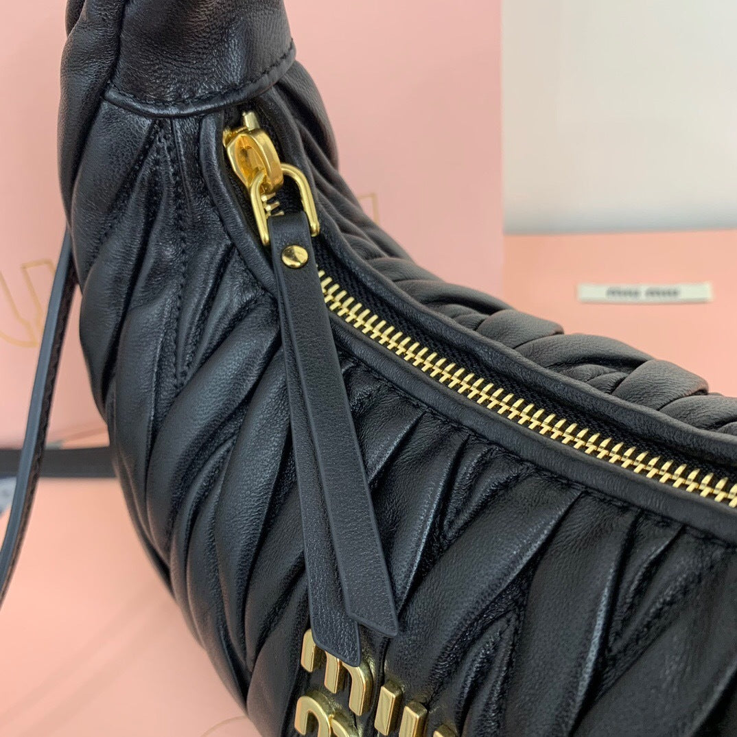 Miu Miu Wander Matelassé Nappa Leather Hobo Bag