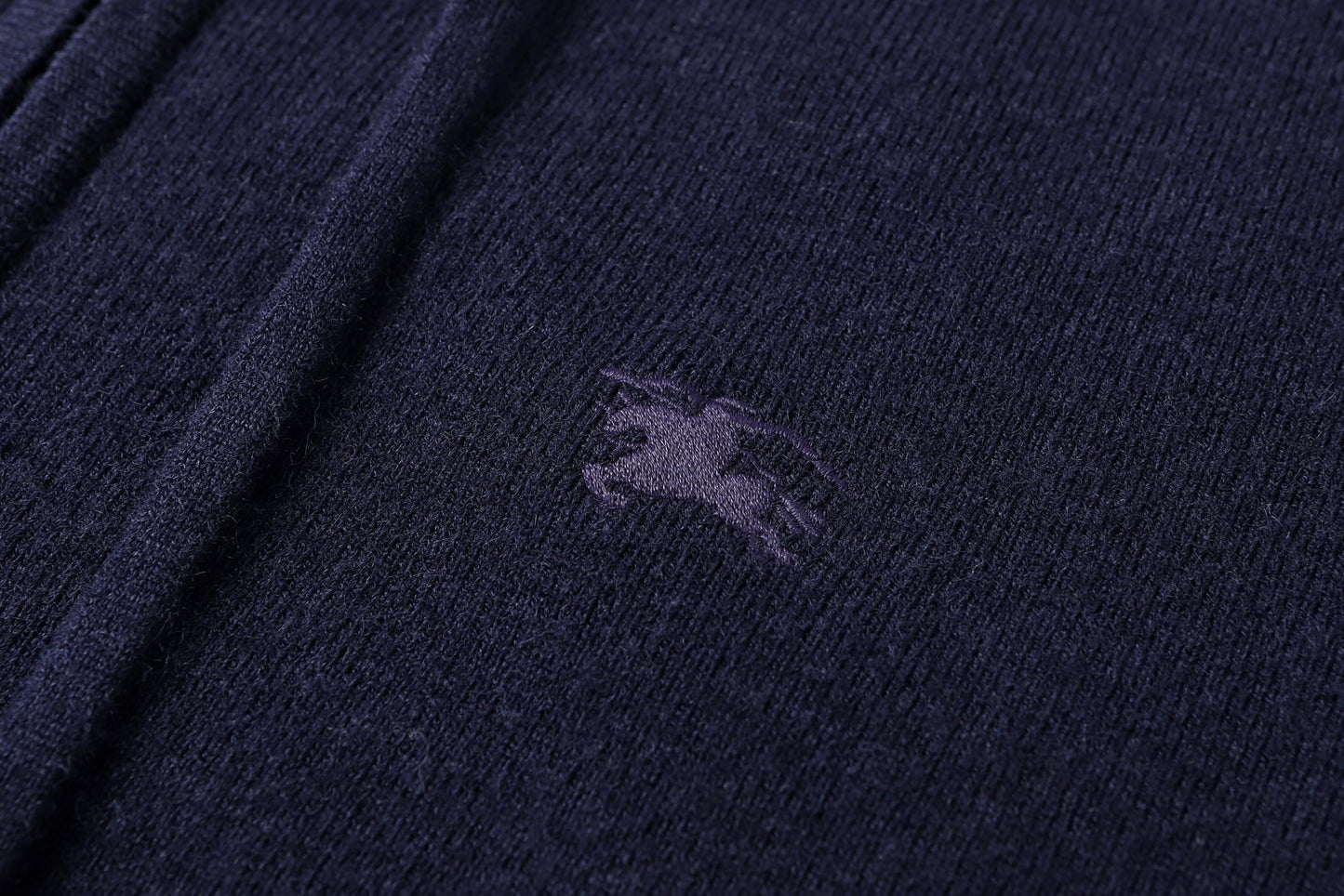 Burberry Cashmere Blend Zip Hoodie "Navy Blue"