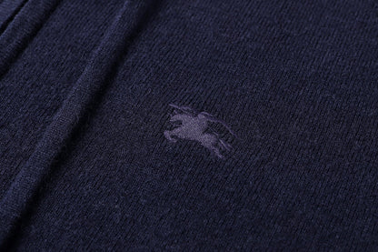 Burberry Cashmere Blend Zip Hoodie "Navy Blue"