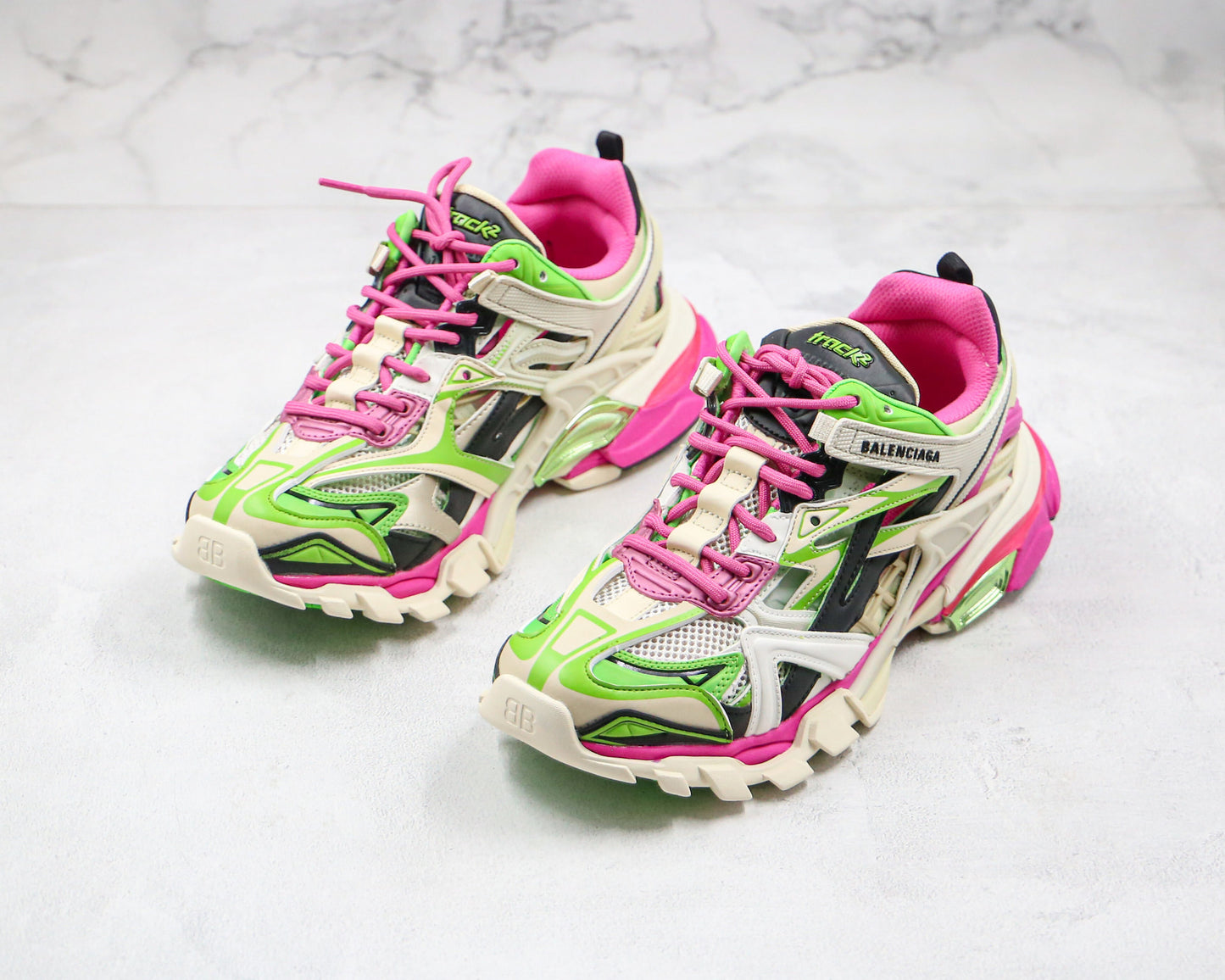 Balenciaga Track 2.0 "White-Pink-Green"