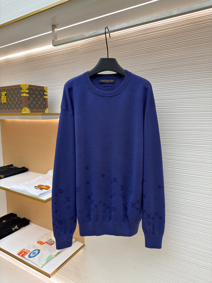 Louis Vuitton Flock Print Gradient Long-Sleeved Crewneck "Blue"