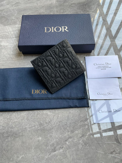 Dior Bifold Wallet "Black Dior Gravity Leather"