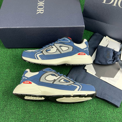 Dior B30 Countdown Sneaker "White Technical Mesh with Deep Blue and Red Technical Fabric"