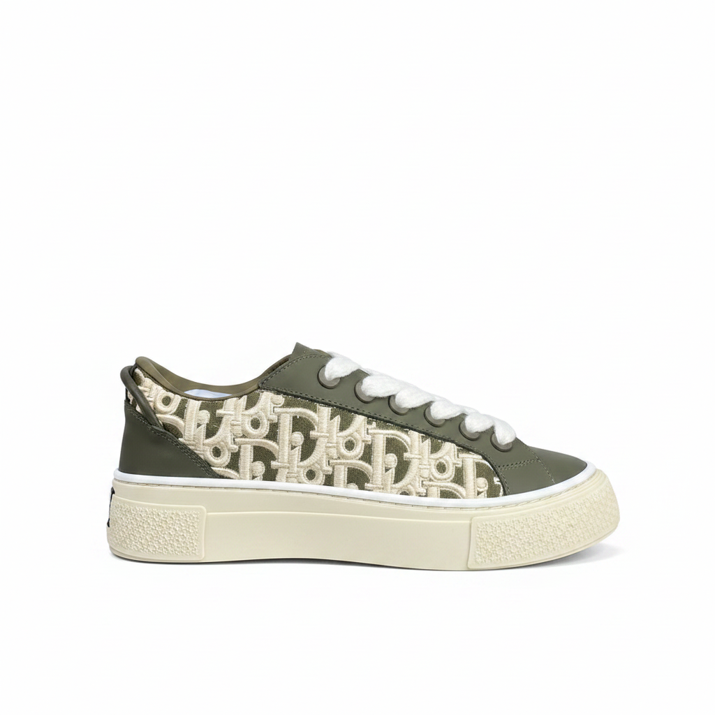 Dior B33  "Khaki Oblique Embroidery"