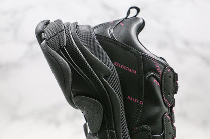 Balenciaga Triple S "Black-Pink All Over Logo"