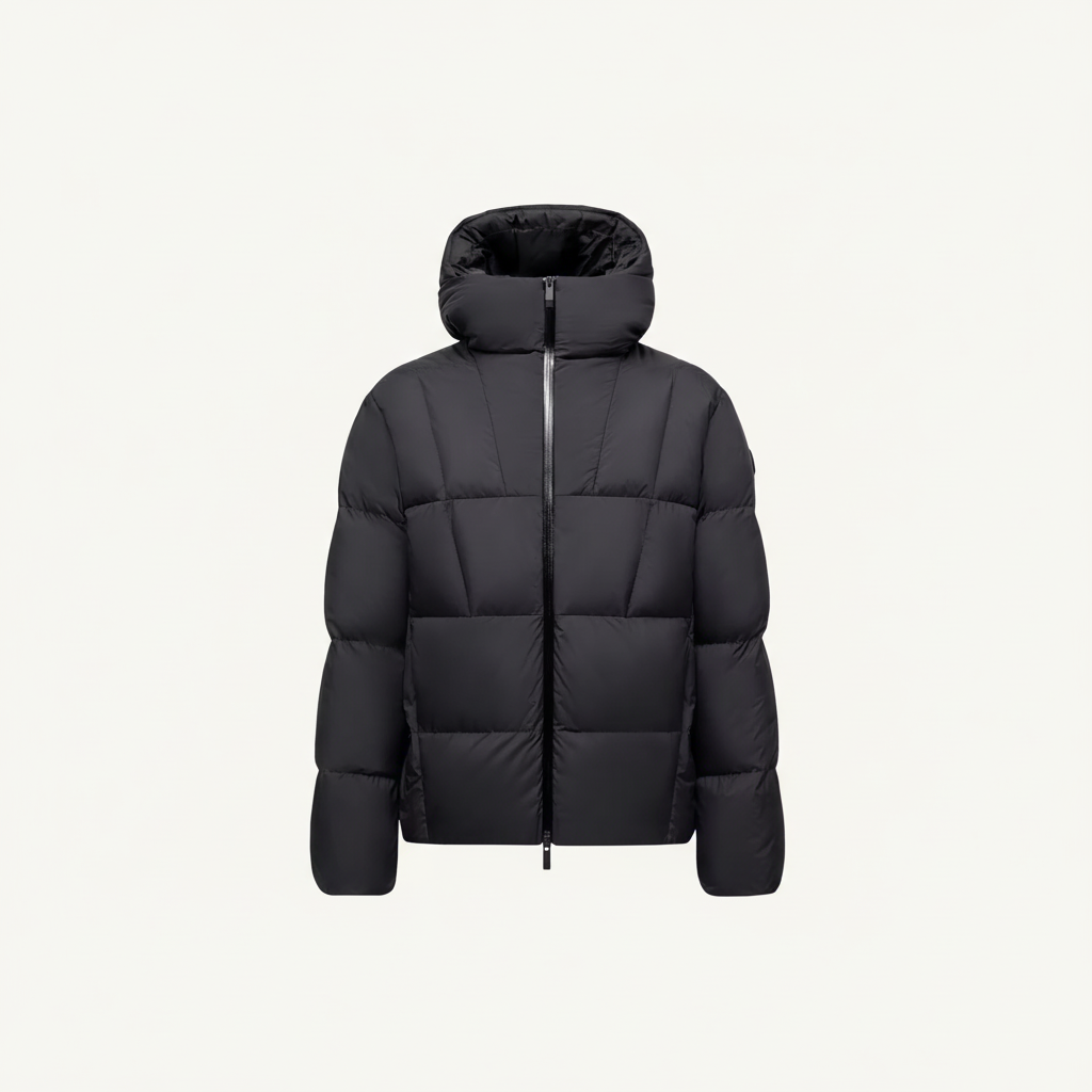 Moncler Fusain Hooded Short Down Jacket "Black"