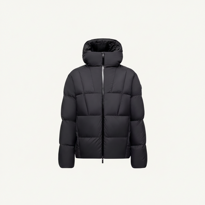 Moncler Fusain Hooded Short Down Jacket "Black"