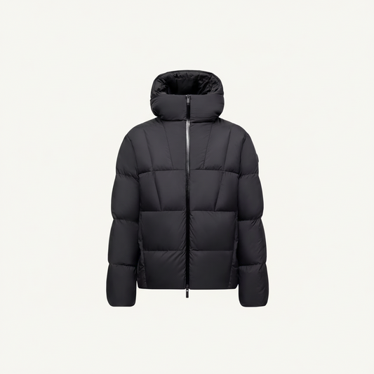 Moncler Fusain Hooded Short Down Jacket "Black"