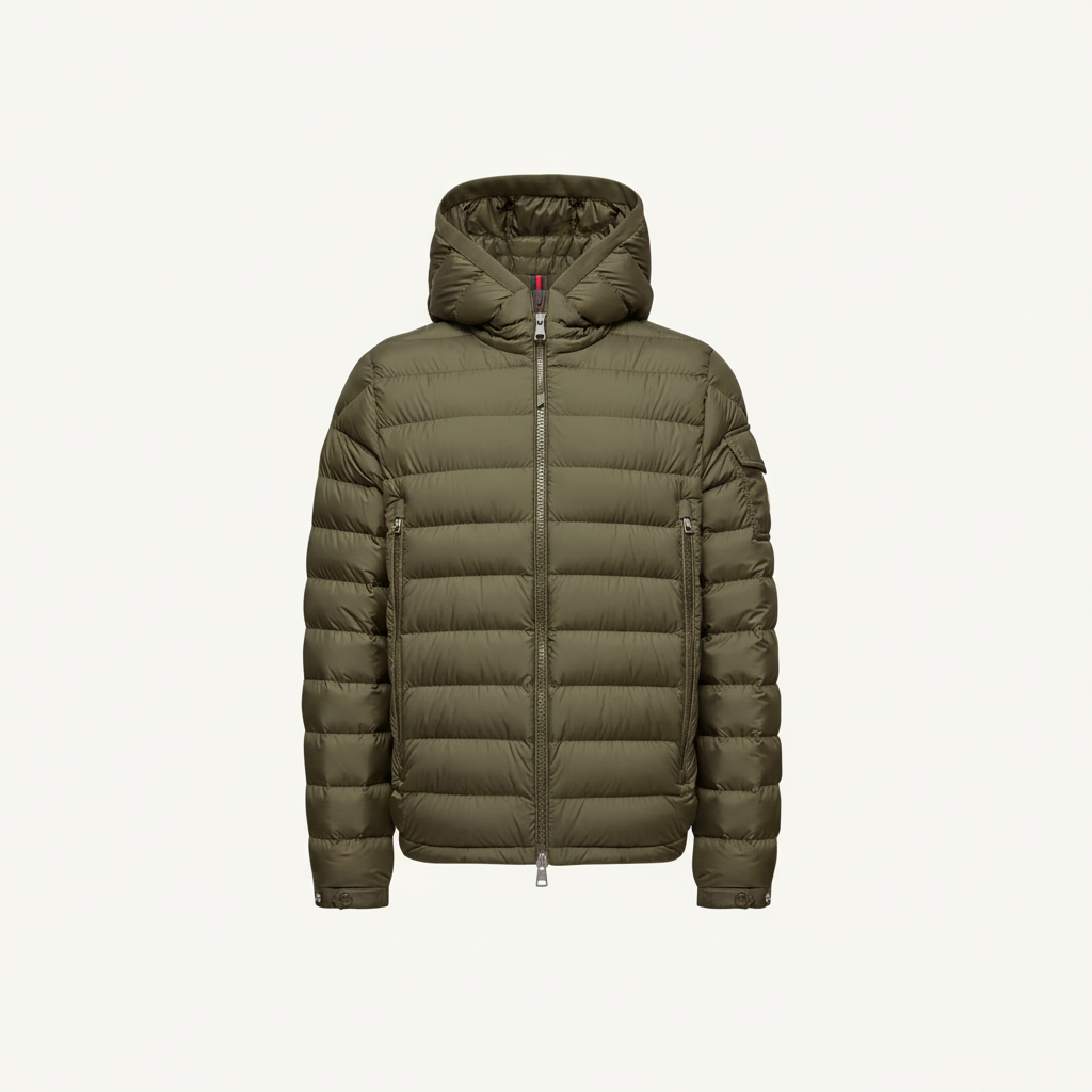 Moncler Galion Hooded Short Down Jacket "Olive Green"