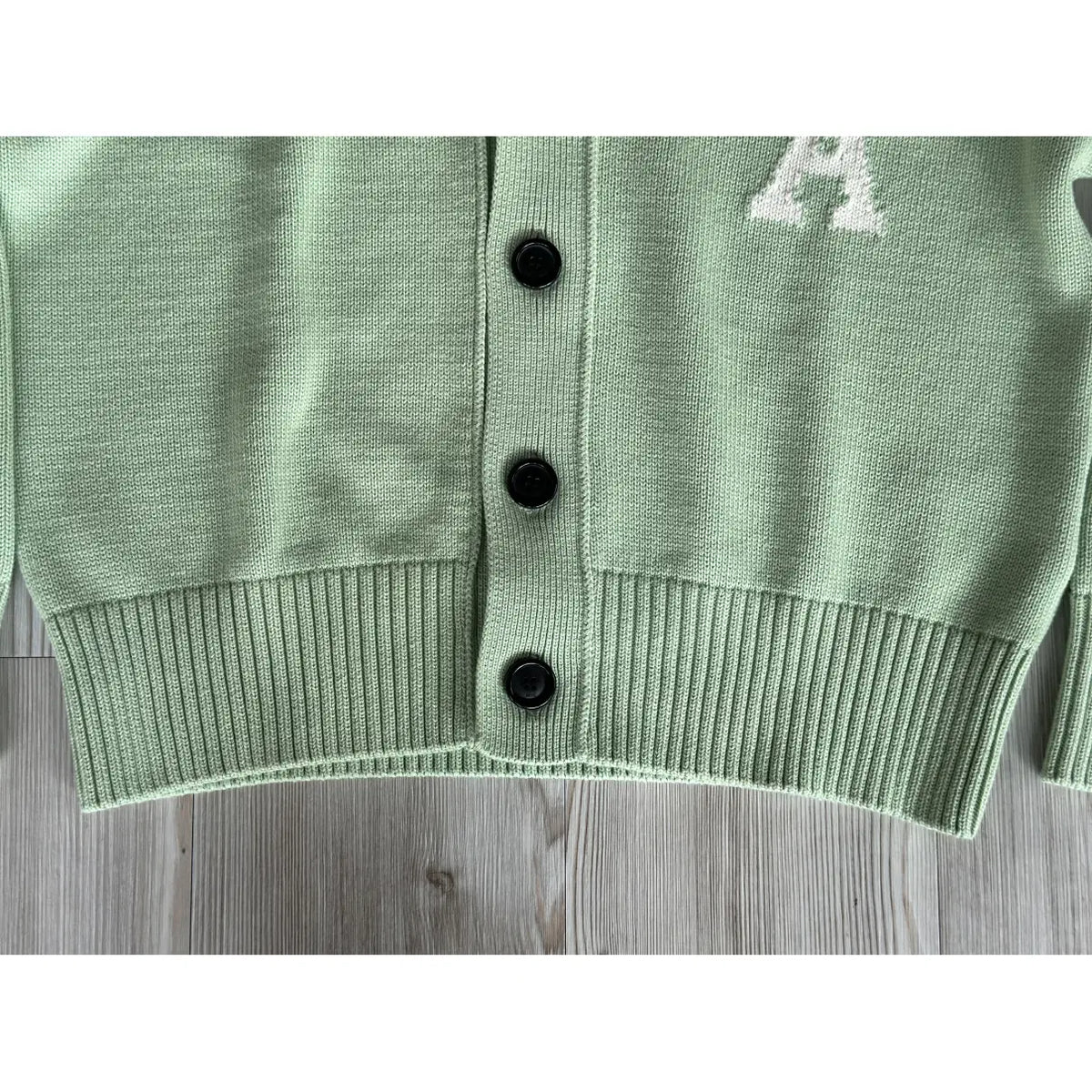 AMI Paris Ami De Coeur Cardigan "Light Green"