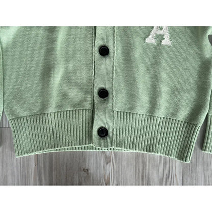 AMI Paris Ami De Coeur Cardigan "Light Green"