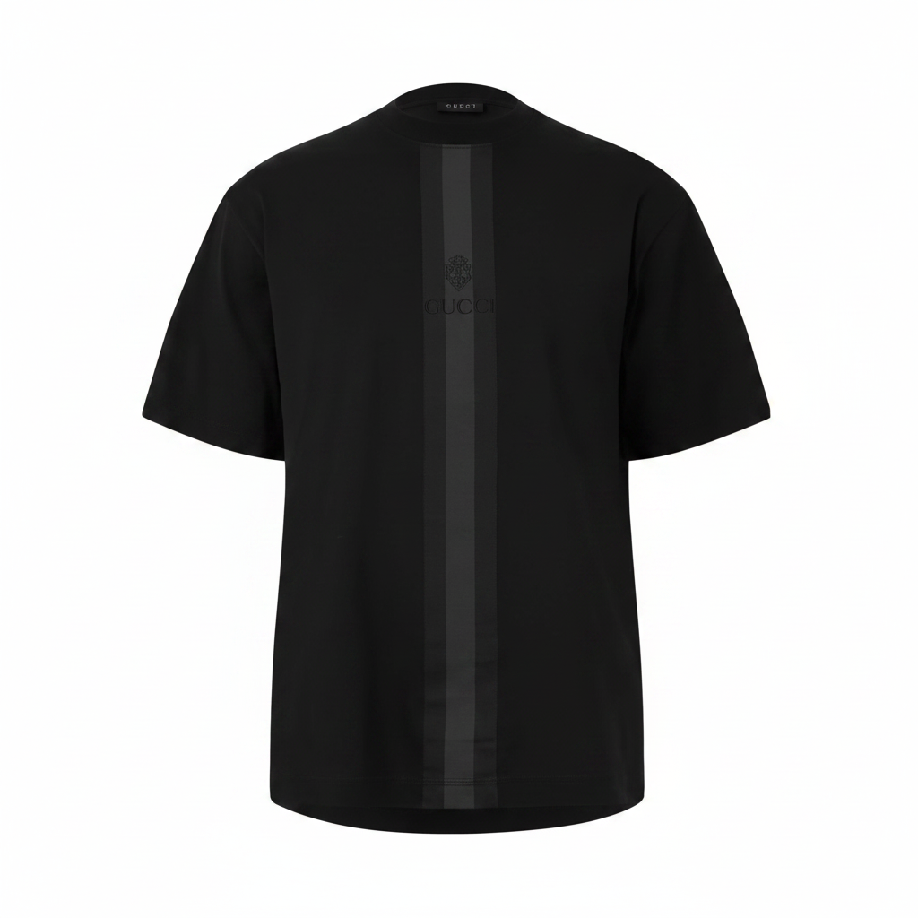 Gucci Cotton T-shirt with Muted Web "Black"