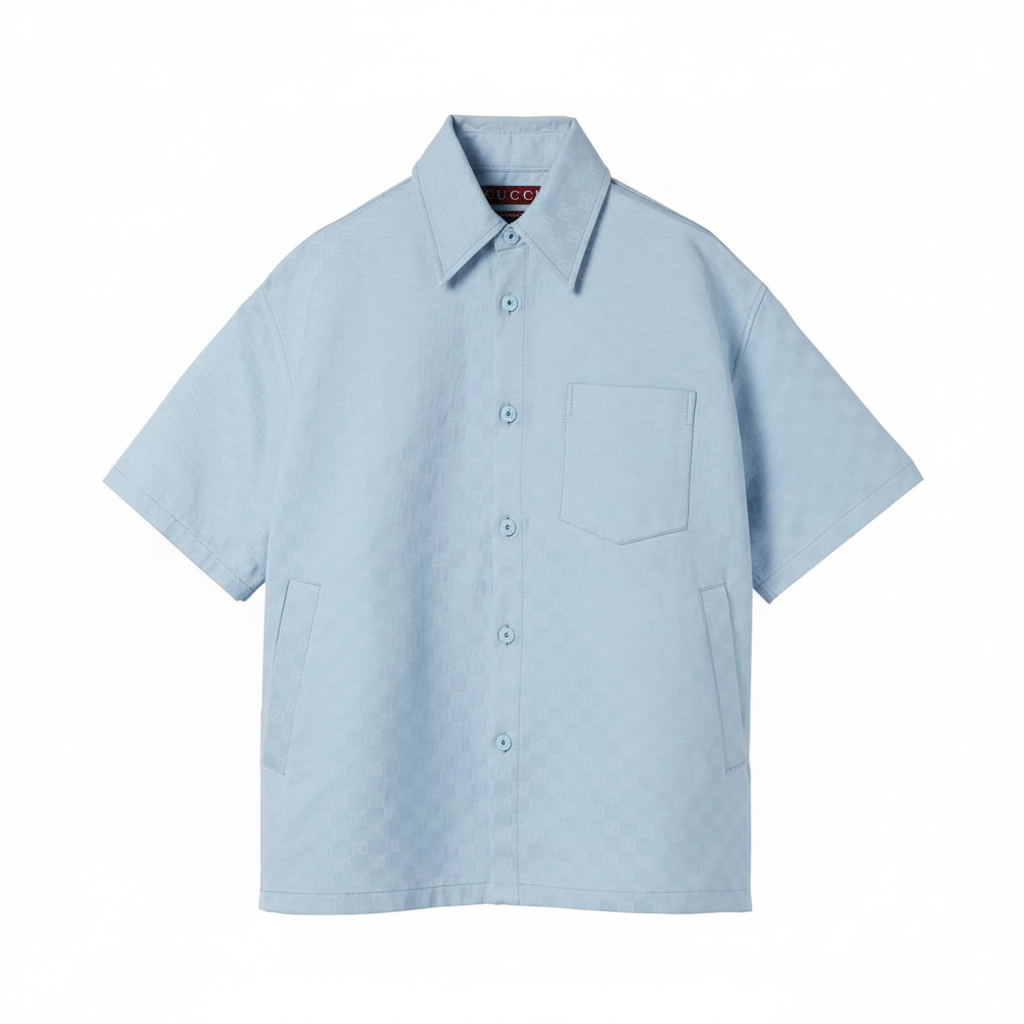 Gucci GG Cotton Oversized Shirt "Blue"