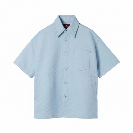 Gucci GG Cotton Oversized Shirt "Blue"