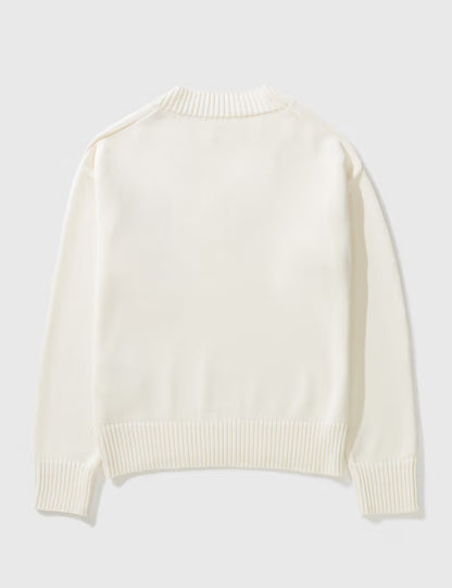 AMI Paris Ami De Coeur V-Neck Sweater "White"