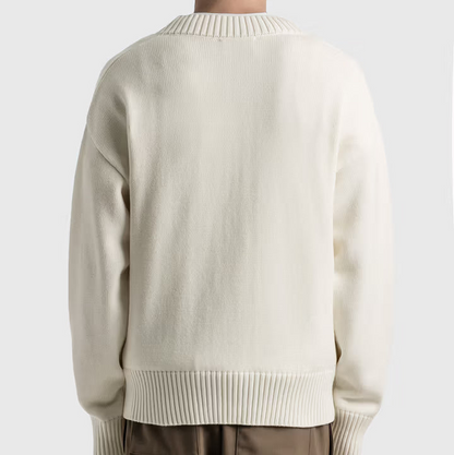 AMI Paris Ami De Coeur V-Neck Sweater "White"