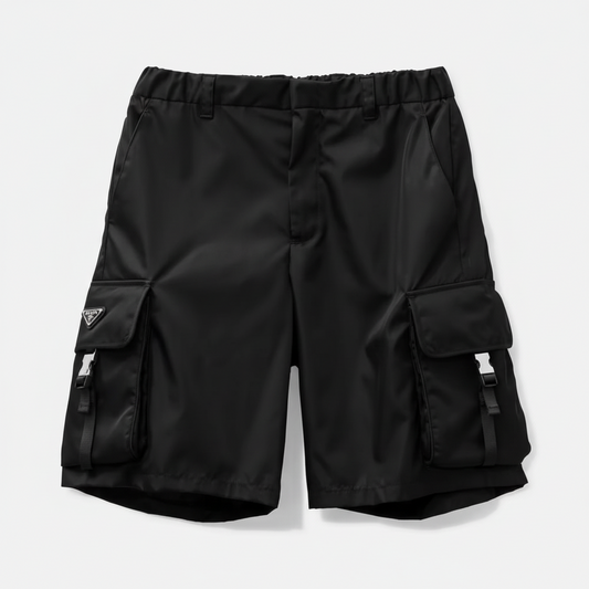 Prada Re-Nylon Cargo Bermuda Shorts "Black"