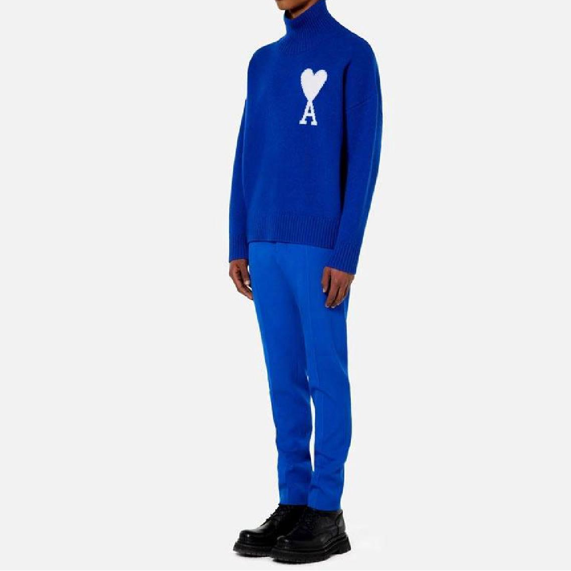 AMI Paris Ami De Coeur Turtleneck Sweater "Blue"