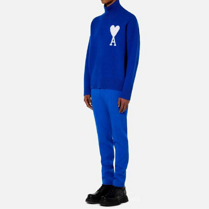 AMI Paris Ami De Coeur Turtleneck Sweater "Blue"