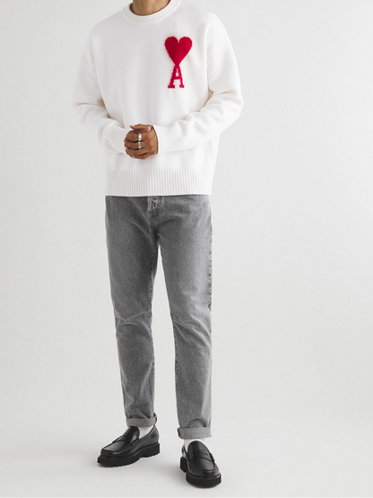 AMI Paris Ami De Coeur Sweater "White"