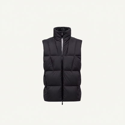 Moncler Janze Geometric-Quilted Down Vest "Black"