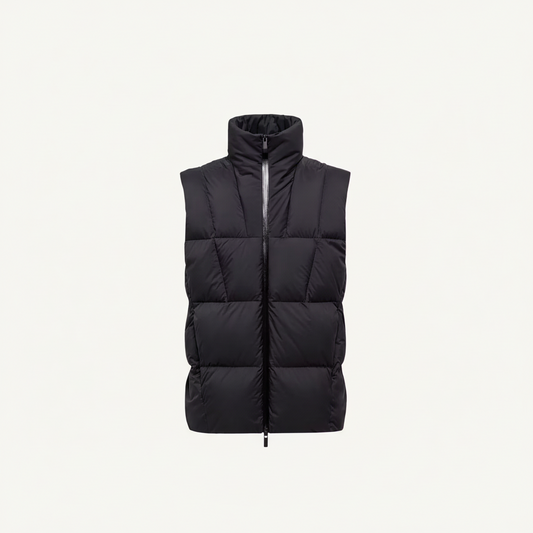 Moncler Janze Geometric-Quilted Down Vest "Black"