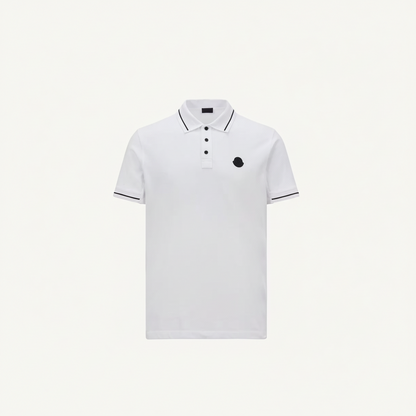 Moncler Logo Patch Cotton Polo T-Shirt "White"
