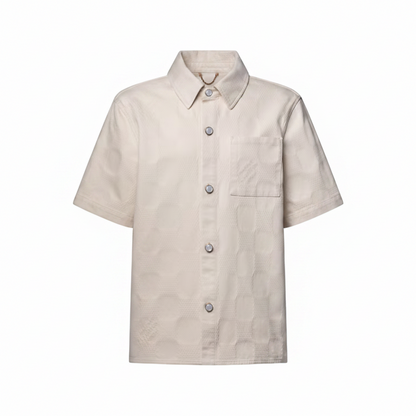 Louis Vuitton Damier 3D Light Denim Short-Sleeved Shirt