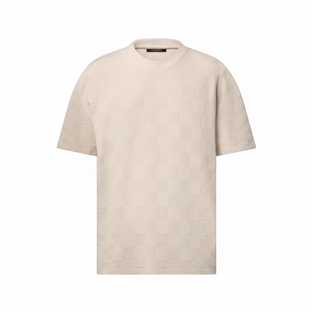 Louis Vuitton Damier French Terry T-Shirt "Light Beige"