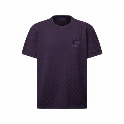 Louis Vuitton Damier Jacquard Short-Sleeved Crewneck "Purple Indigo"