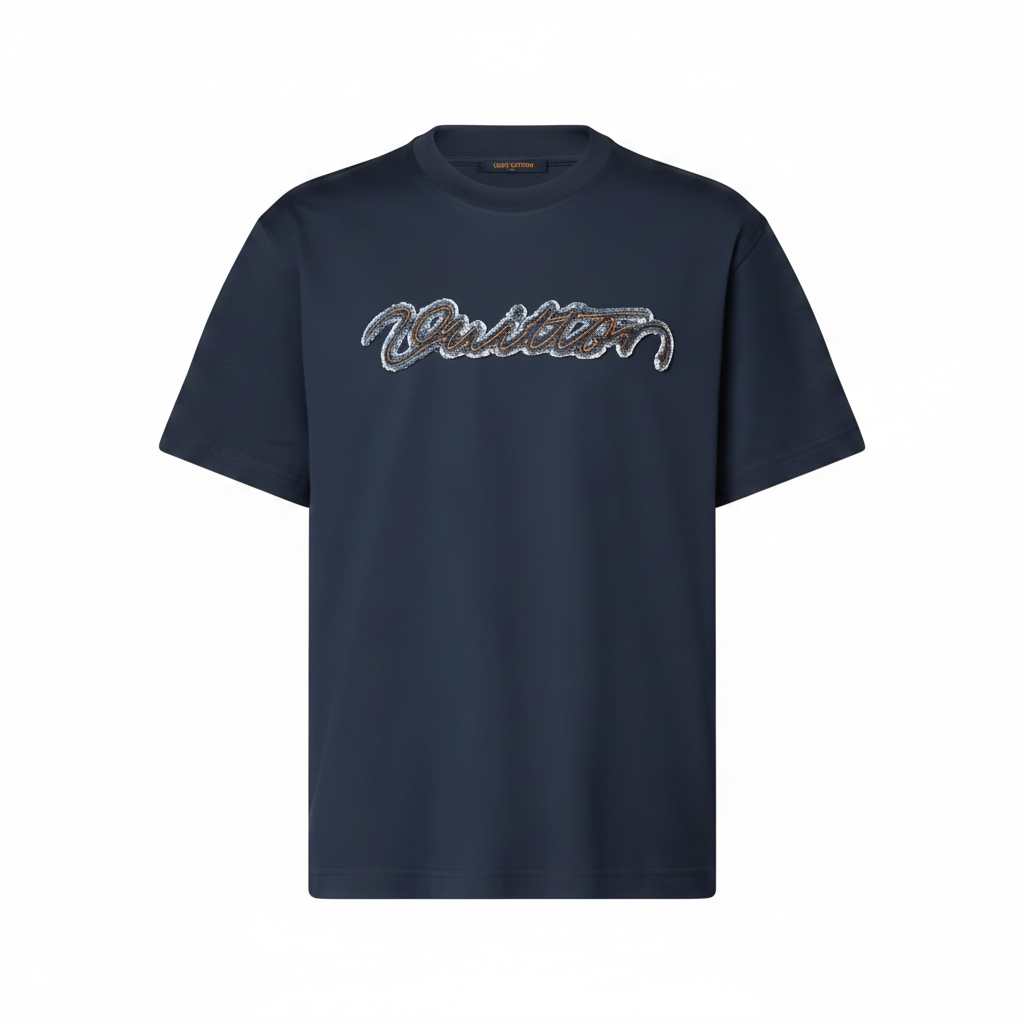 Louis Vuitton Denim Signature Short-Sleeved T-Shirt "Deep Navy"