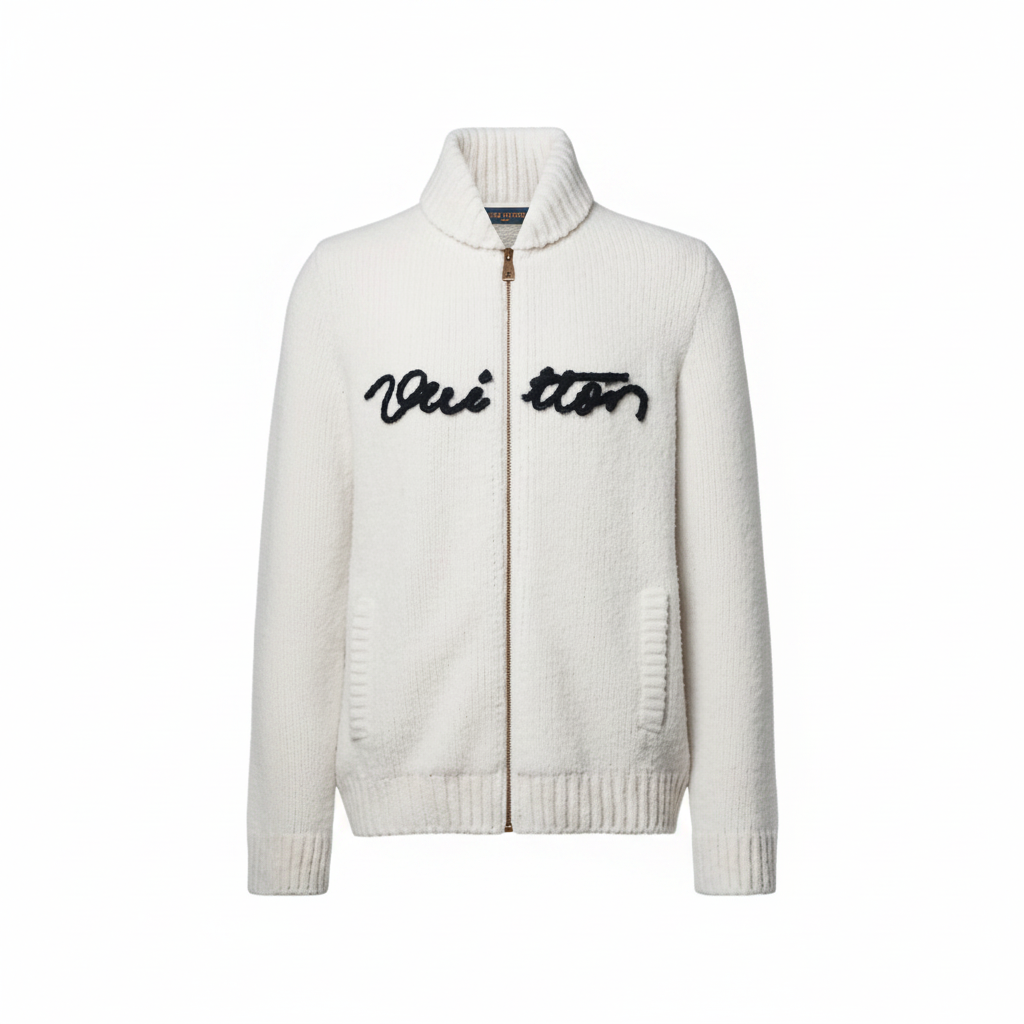 Louis Vuitton Embroidered Signature Zippered Blouson "Milky White"