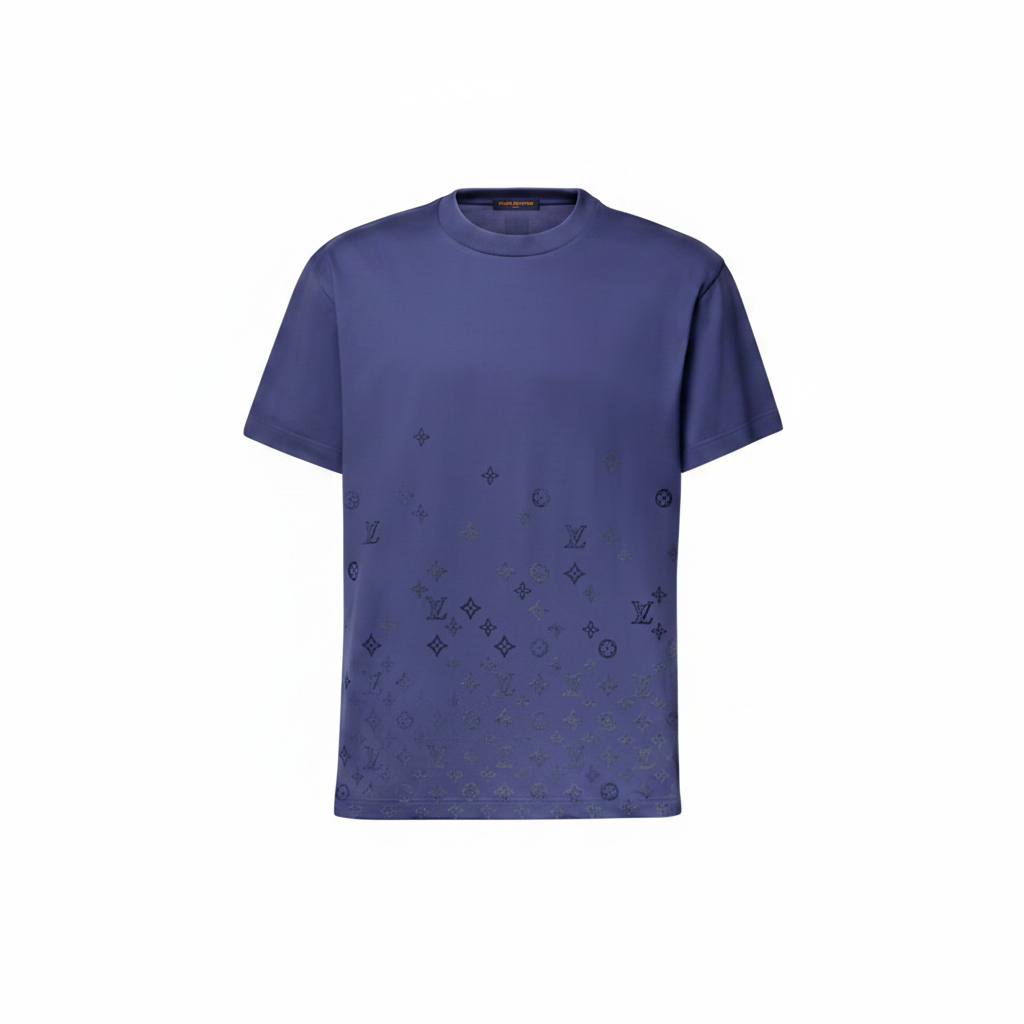 Louis Vuitton Gradient Signature Flock Print T-Shirt "Blue"