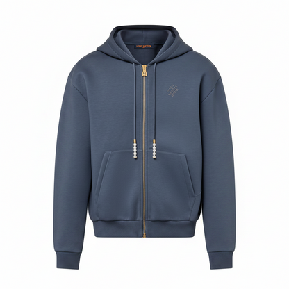 Louis Vuitton Embroidered Zipped Jersey Hoodie "Slate Gray"