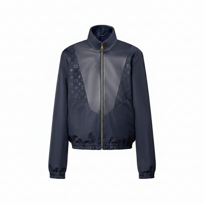 Louis Vuitton Leather Mix Track Top "Dark Navy"