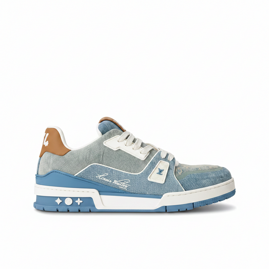 Louis Vuitton LV Trainers "Blue Denim-Brown"
