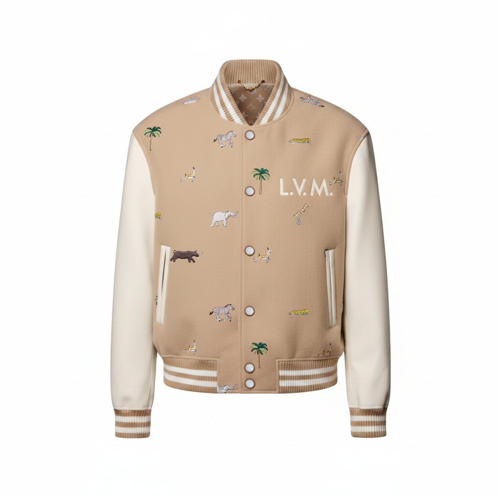Louis Vuitton x The Darjeeling Limited Embroidered Varsity Blouson "Beige"