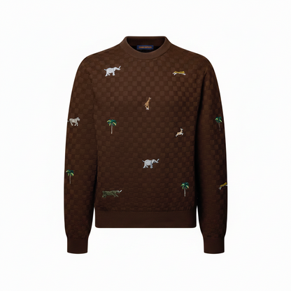 Louis Vuitton x The The Darjeeling Limited Embroidered Long-Sleeved Crewneck "Bourbon Brown"
