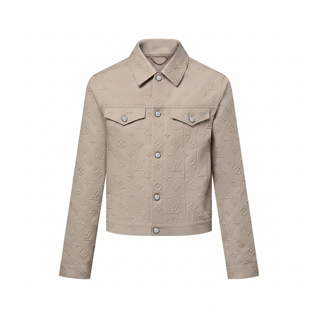 Louis Vuitton Monogram Embossed Denim Jacket "Ivory"