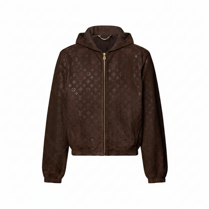 Louis Vuitton Monogram Embossed Suede Hoodie "Coffee"