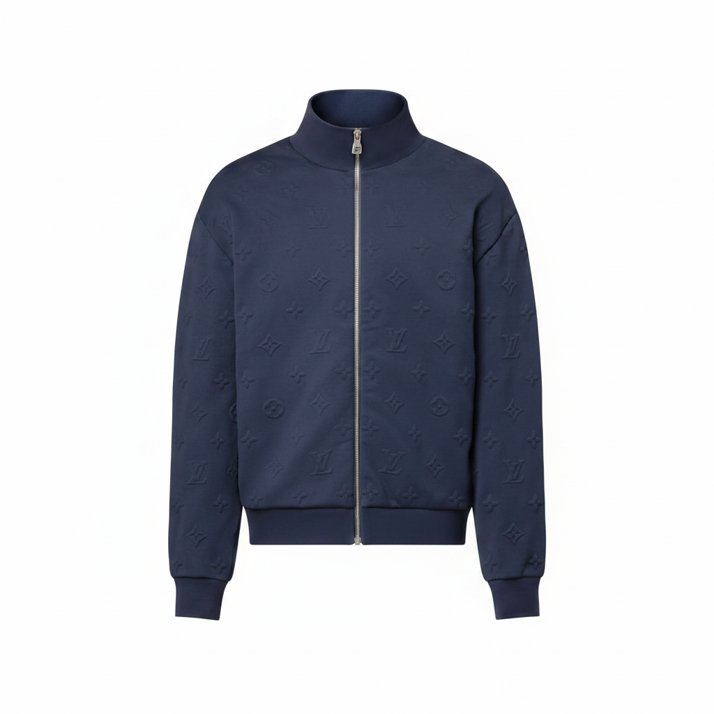 Louis Vuitton Monogram Embossed Track Top "Dark Navy"